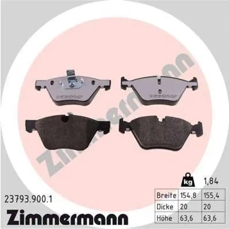ZIMMERMANN Bremsbelagsatz, Scheibenbremse rd:z 23793.900.1 Echt