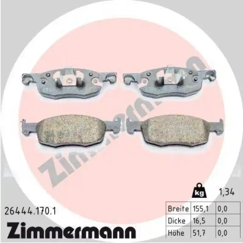 ZIMMERMANN Bremsbelagsatz, Scheibenbremse 26444.170.1 Sonderangebot