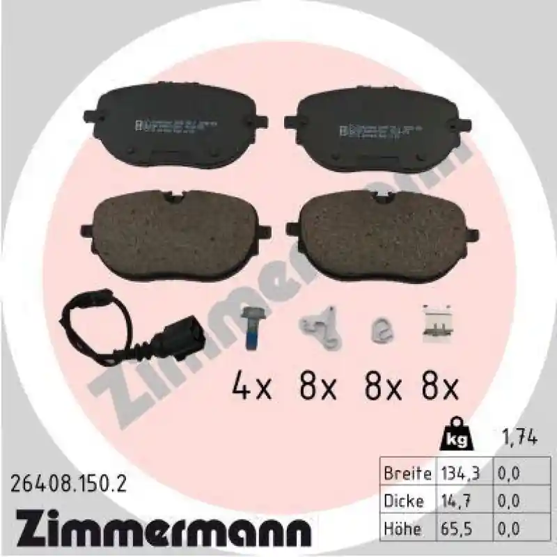 ZIMMERMANN Bremsbelagsatz, Scheibenbremse 26408.150.2 Preiswert