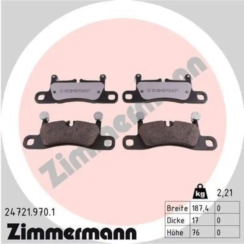 ZIMMERMANN Bremsbelagsatz, Scheibenbremse rd:z 24721.970.1 Neue Kollektion