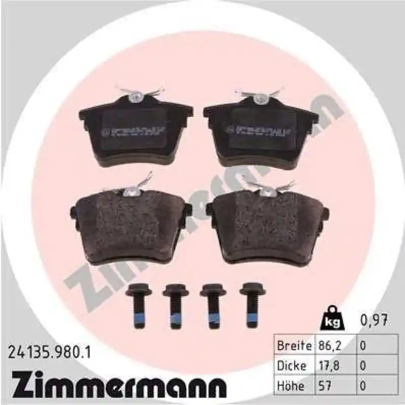 ZIMMERMANN Bremsbelagsatz, Scheibenbremse rd:z 24135.980.1 Markenprodukt