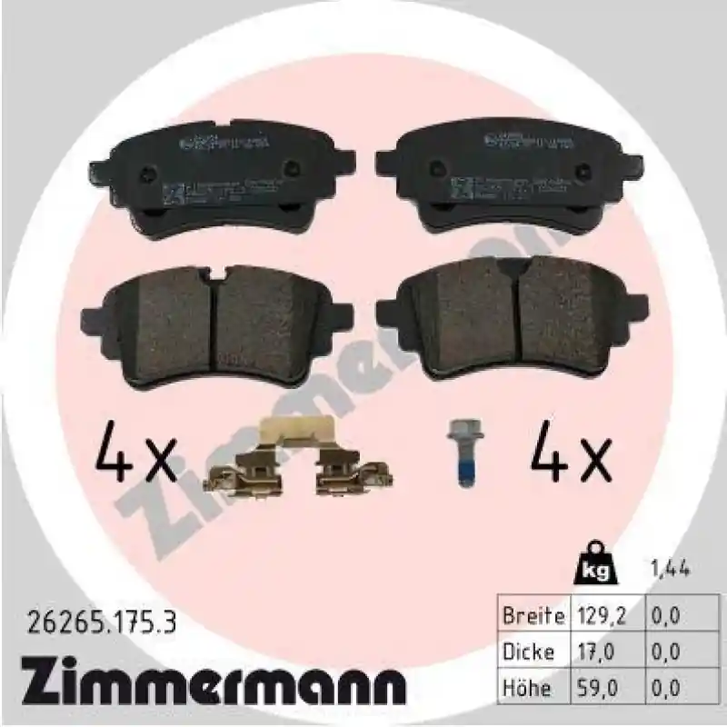 ZIMMERMANN Bremsbelagsatz, Scheibenbremse 26265.175.3 Wochenendangebot