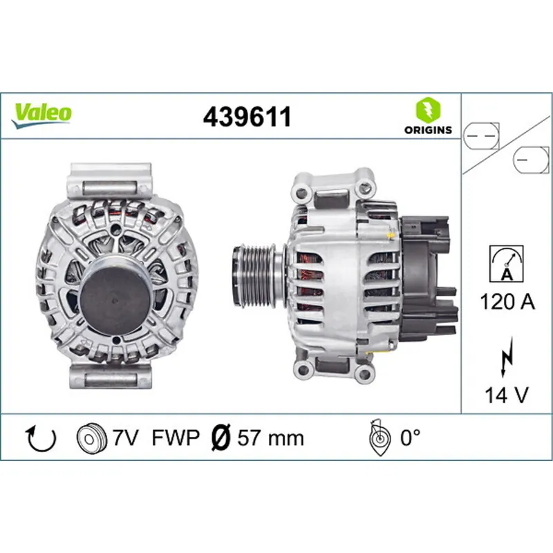 Valeo Lichtmaschine Generator 120 A passend für Mercedes C Klasse W204 S204 439611 Garantierte Lieferung